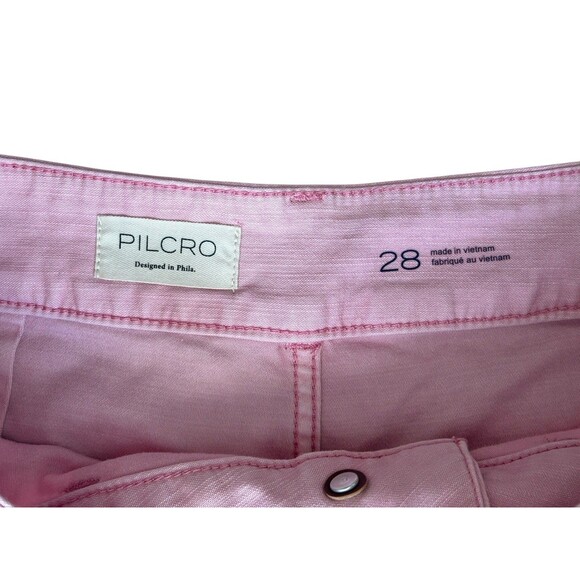 Anthropologie Pilcro Pink High Waist Straight Leg Jeans Women's Size 28 Pockets - Picture 4 of 14